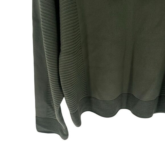 Pleats Please Issey Miyake Sweater Womens 3 Green Cardigan Hooded Zip Casual - Picture 10 of 13